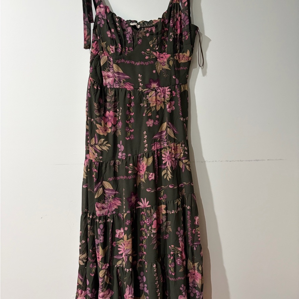 Francesca's Collections Floral Maxi Dress - Black and Purple